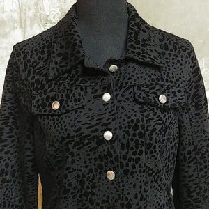 Allison Daley velvet animal print jacket